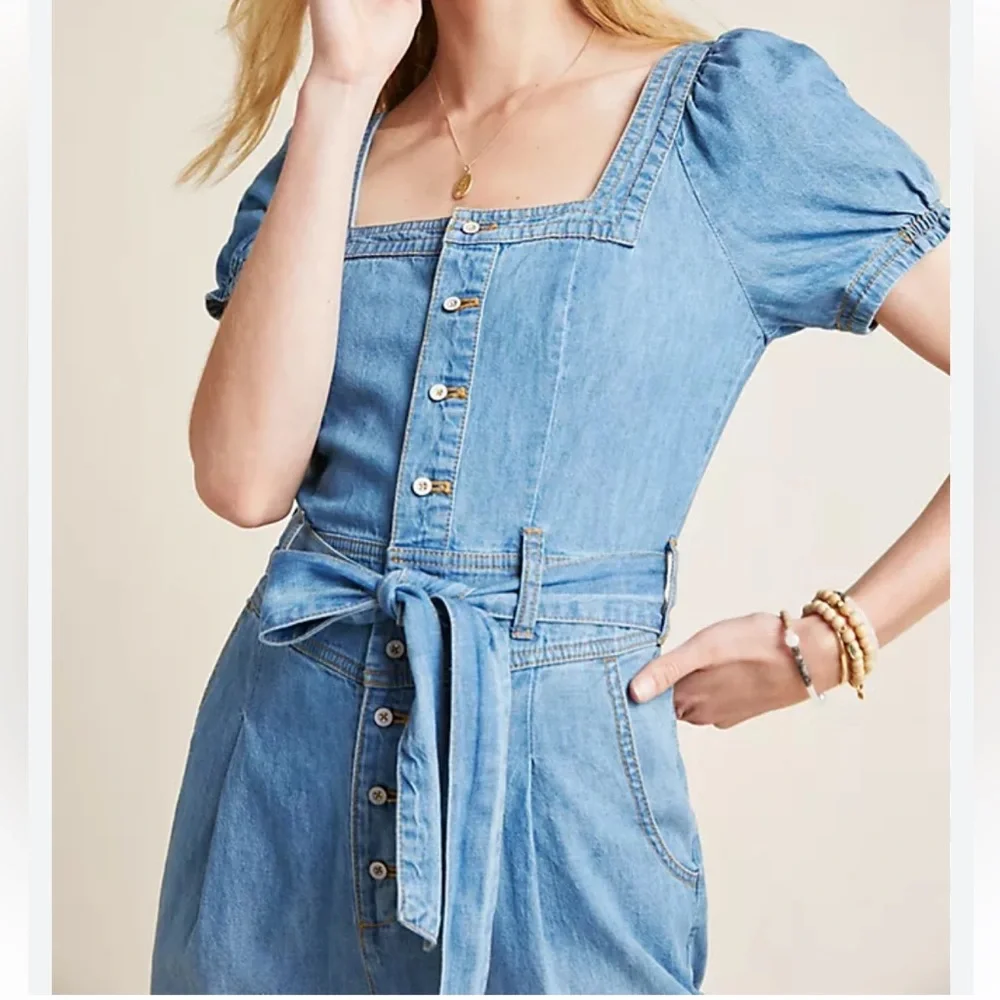 Anthropologie denim Jumpsuit - Picture 3 of 7